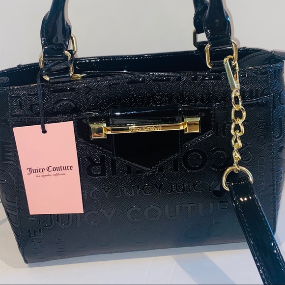 Juicy Couture Woman Faux Leather Satchel Hand Bag Purse Crossbody Deboss NWT - Picture 3 of 9